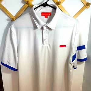 Redvanly golf polo. Rugby style sleeves.